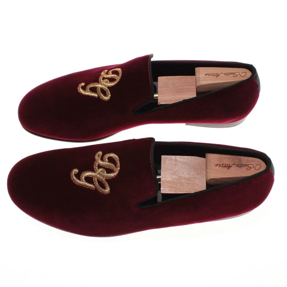Dolce&Gabbana NWB Slip On Loafers Size 9 US Burgundy Velvet Made in Italy